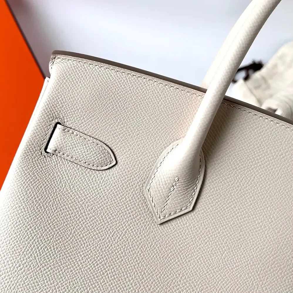Hermes Birkin 30 Bag in Epsom Leather with Gold Hardware in White/Gold Hermes Birkin 30 Bag in Epsom Leather with Gold Hardware in White/Gold