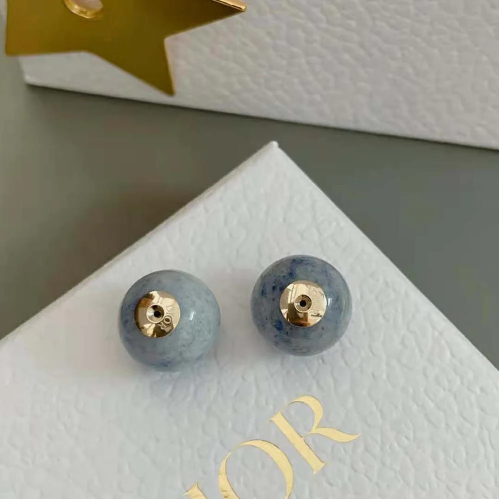 Dior Tribales Earrings Gold-Finish Metal and Blue Stone for Women