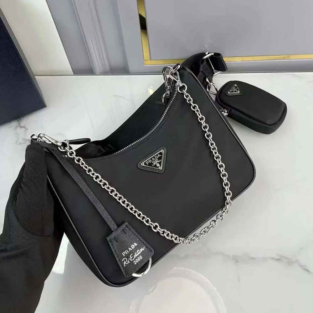Prada Re-Edition 2005 Re-Nylon Bag for Women in Black