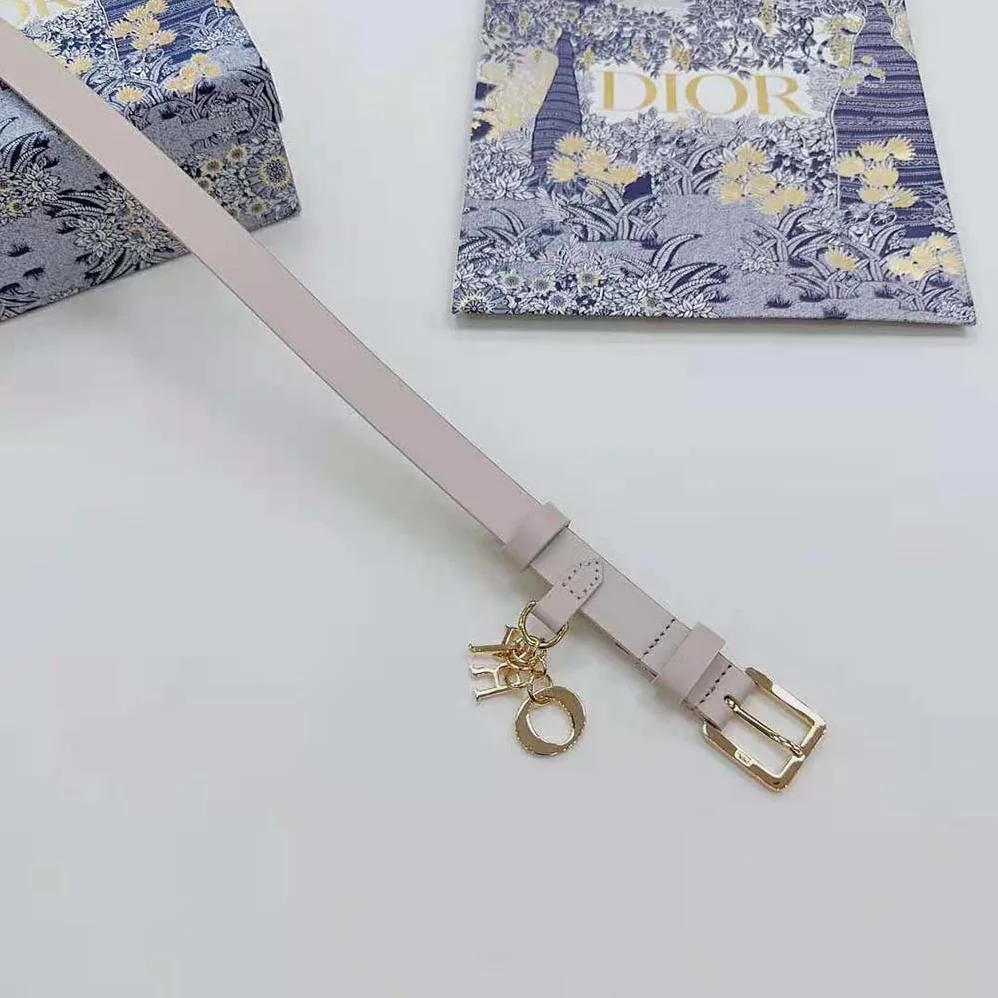 Dior Miss Dior Belt White Smooth Calfskin 20 MM for Women