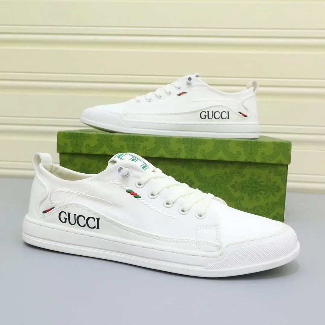 Gucci Sneakers With Twisted Rope Embroidered White for Men