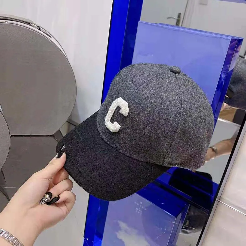Celine “C” Baseball Cap in Wool for Women in Silver