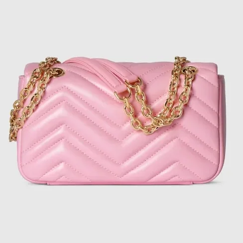 Gucci Marmont Small Shoulder Bag in Light Pink Gold Hardware