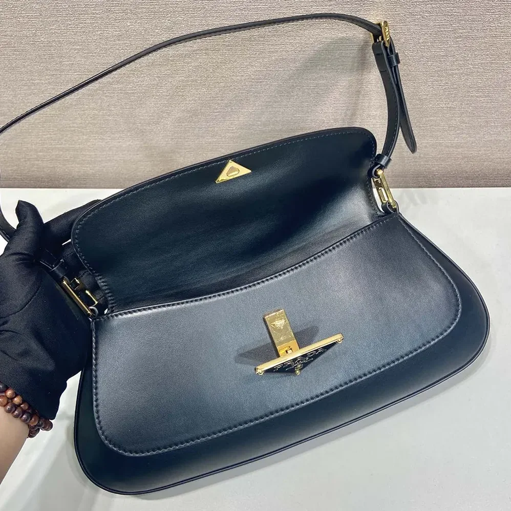 Prada Leather Shoulder Bag for Women in Black
