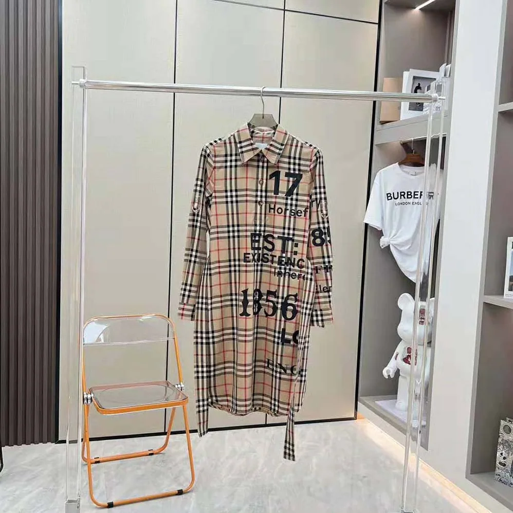 Burberry Vintage Check Cotton Tie-waist Shirt Dress for Women in Brown