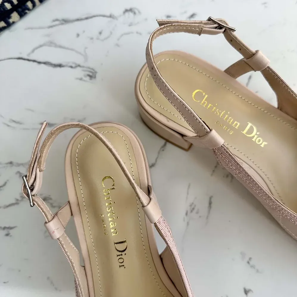 Dior Ballet Slingback Pump Nude Quilted Cannage Calfskin for Women Dior Ballet Slingback Pump Nude Quilted Cannage Calfskin for Women