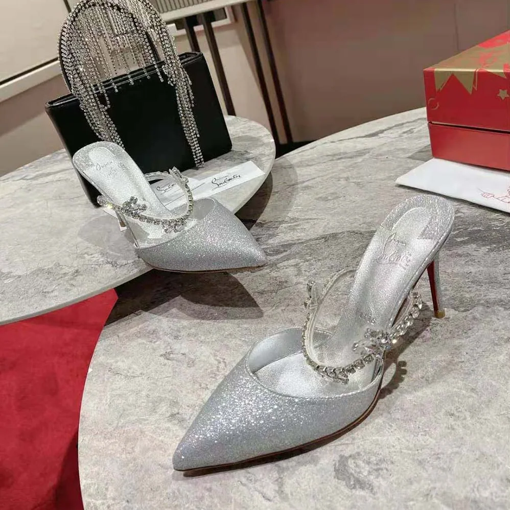 Christian Louboutin Planet Queen 100 mm Heel Height for Women in Silver Christian Louboutin Planet Queen 100 mm Heel Height for Women in Silver