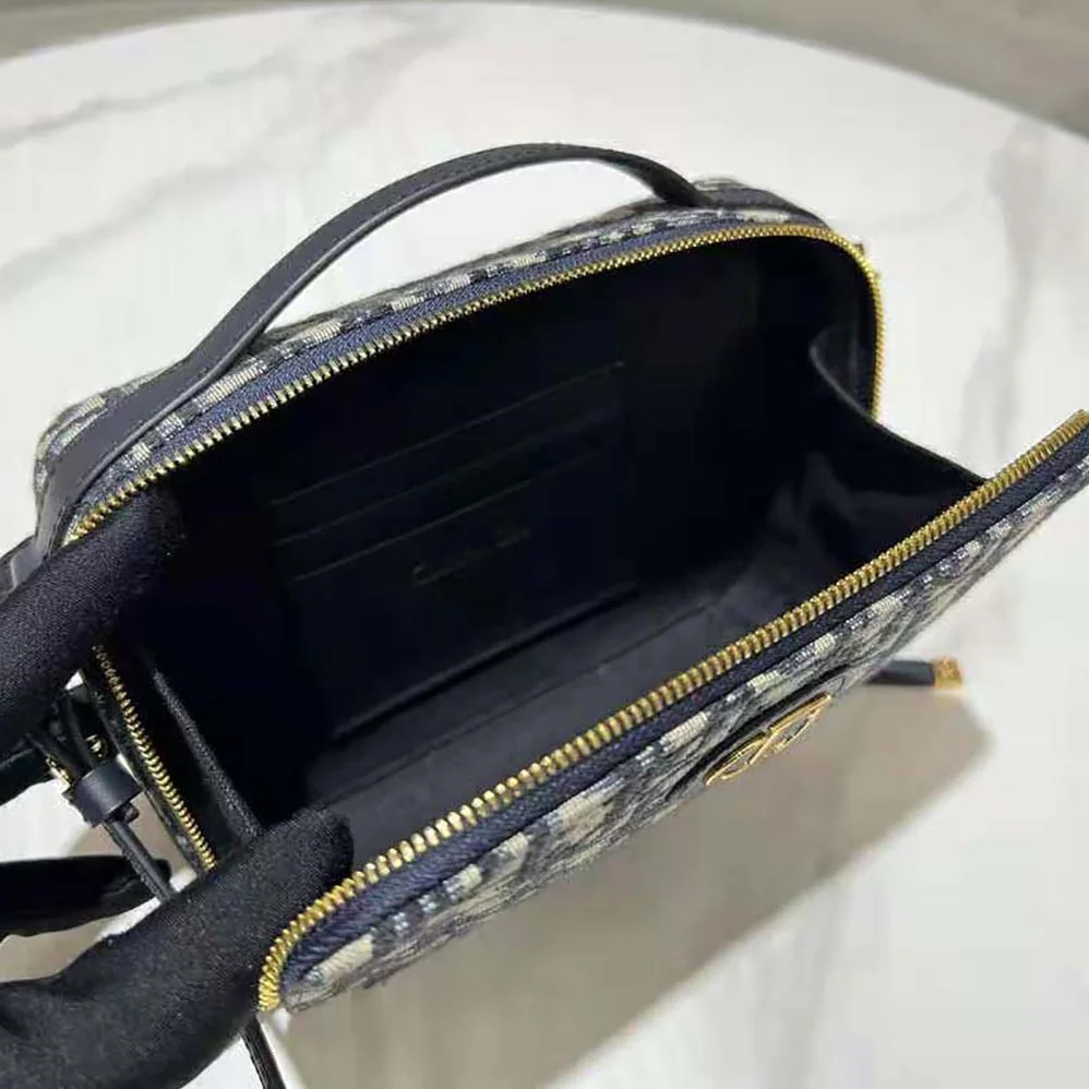 Dior 30 Mmontaigne Box Bag Blue Multicolor Dior Oblique Jacquard for Women