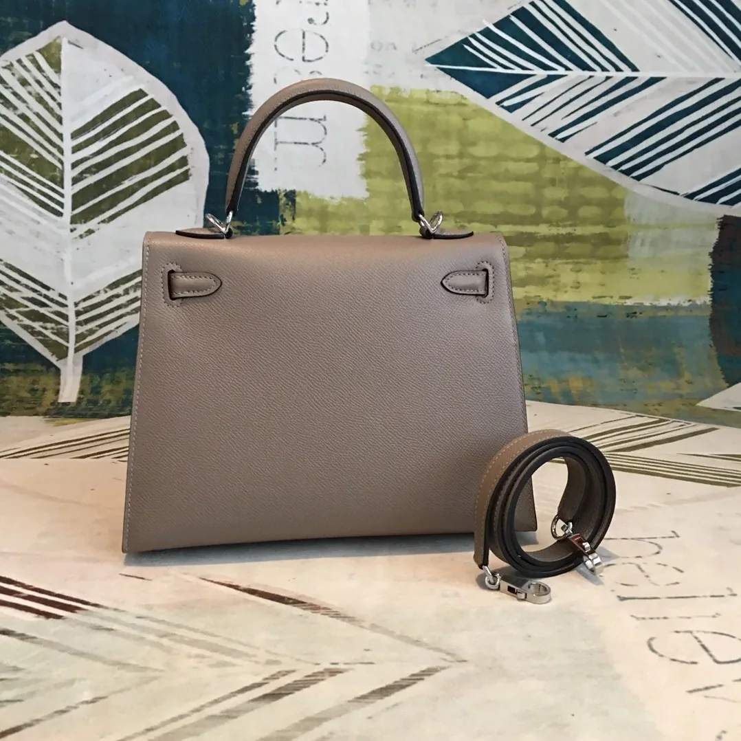 Hermes Kelly 25 Sellier Epsom Gris Asphalt Bag