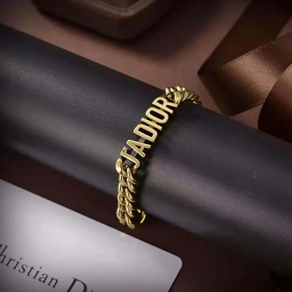 Dior J Adior Bracelet Antique Gold for Women in Finish Metal Dior J Adior Bracelet Antique Gold for Women in Finish Metal