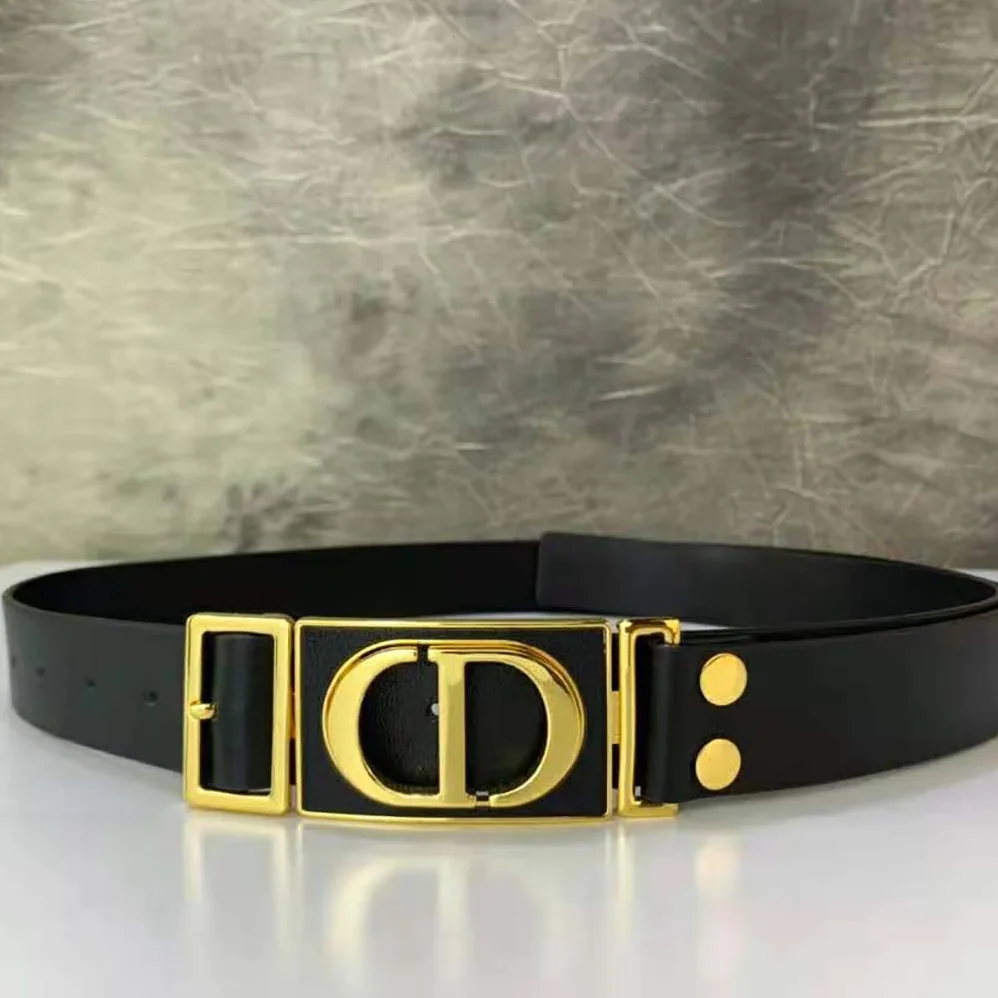 Dior 30 Montaigne Belt Black Smooth Calfskin, 30 MM for Women Dior 30 Montaigne Belt Black Smooth Calfskin, 30 MM for Women