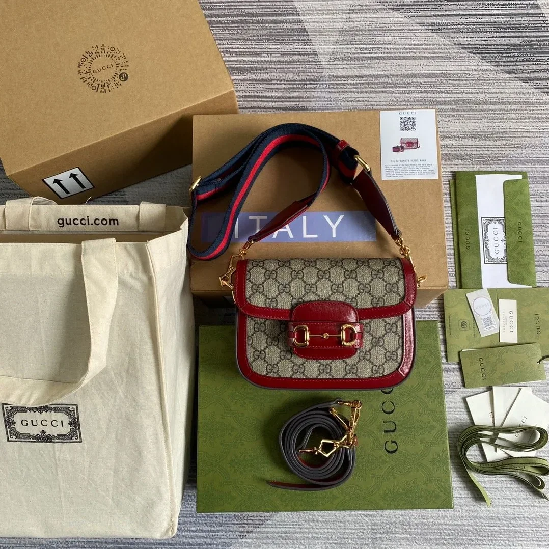 Gucci Horsebit 1955 GG Mini Bag Red Gucci Horsebit 1955 GG Mini Bag Red