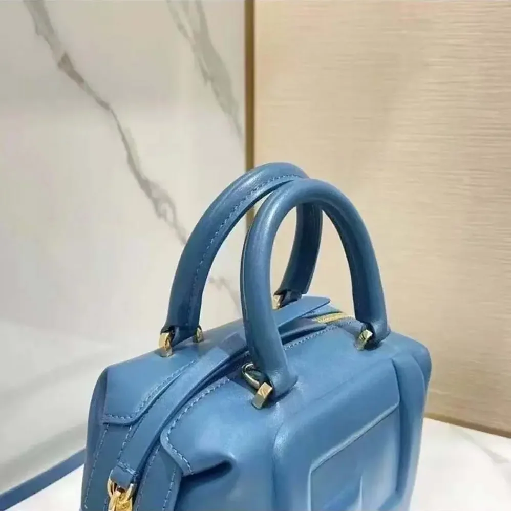 Fendi Nappa FF Mini Cube Bag for Women in Blue