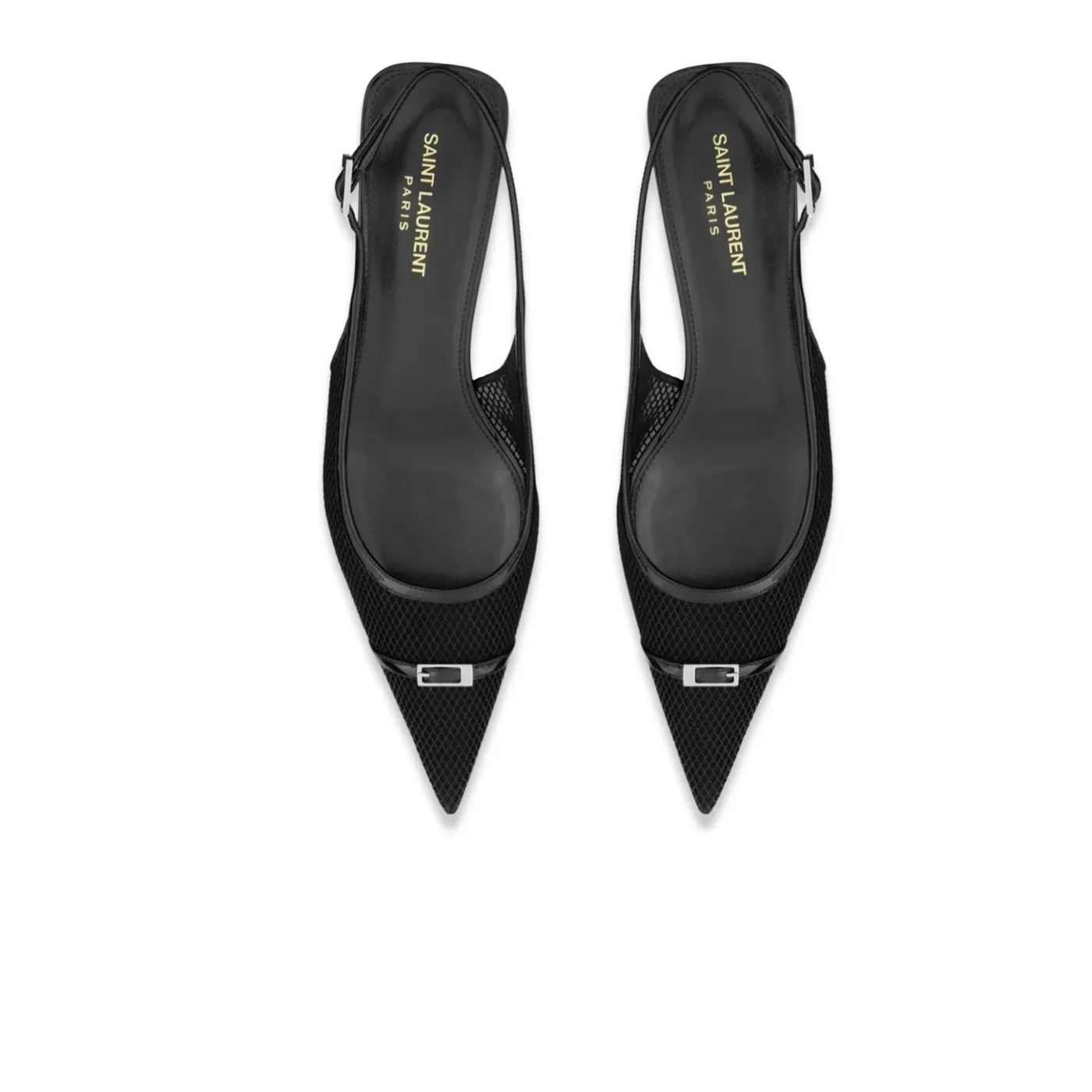 Saint Laurent Slingback Mesh Pumps Black Saint Laurent Slingback Mesh Pumps Black