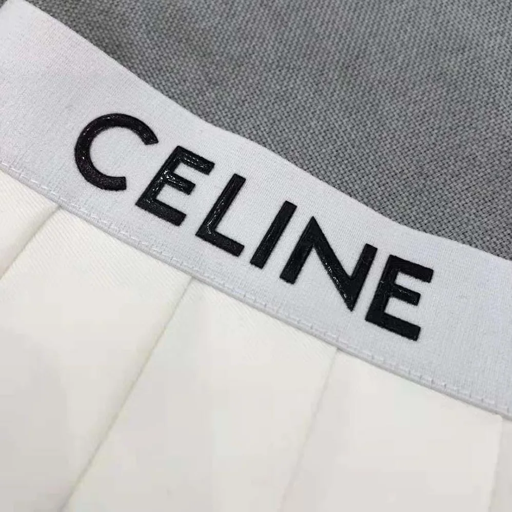 Celine Short Pleated Skirt in Cotton Piqué for Women in White