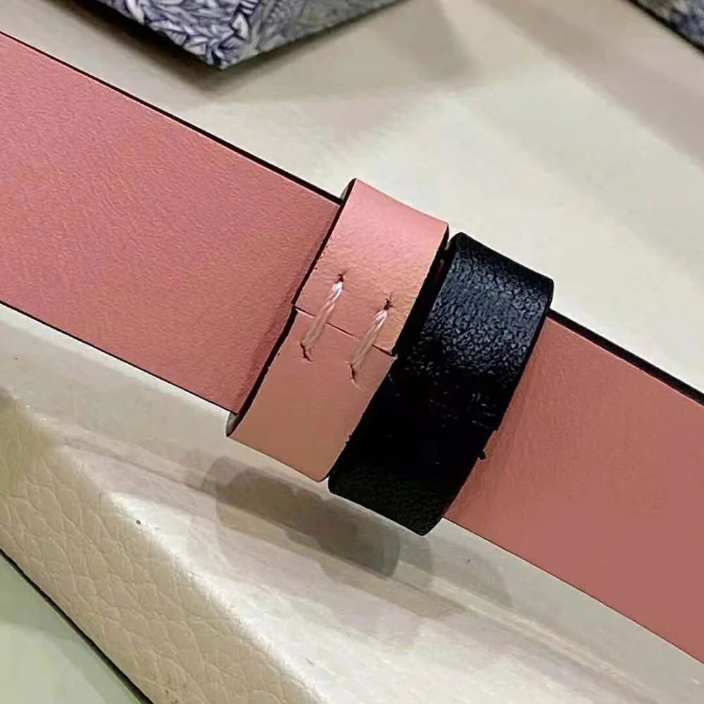 Dior 30 Montaigne Reversible Belt Black and Ethereal Pink Smooth Calfskin 20 MM for Women