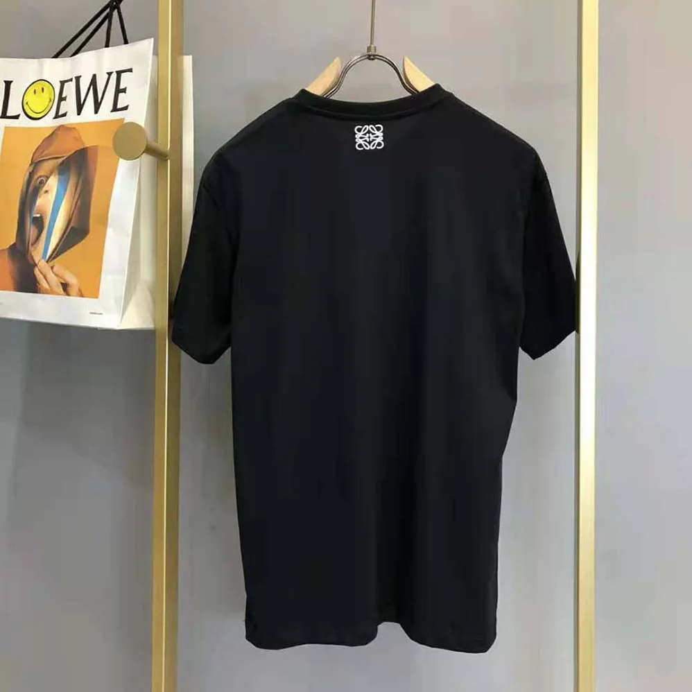 Loewe Elephant Embroidered T-Shirt in Cotton for Women in Black