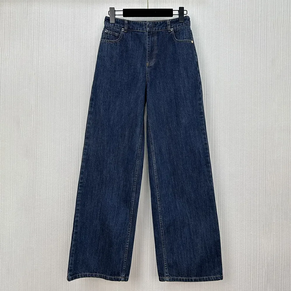 Fendi Long Jeans Dark Blue Denim Pants for Women Fendi Long Jeans Dark Blue Denim Pants for Women
