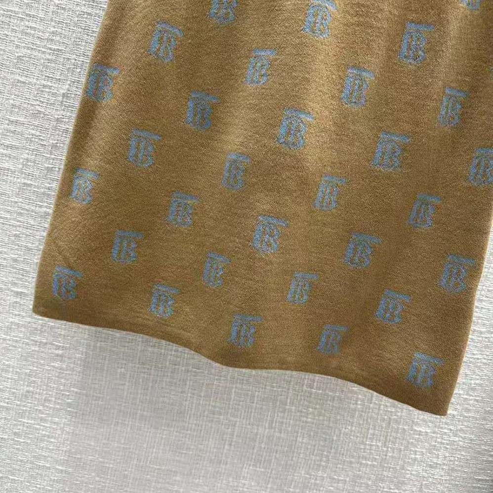Burberry Monogram Wool Silk Blend Jacquard Mini Skirt for Women