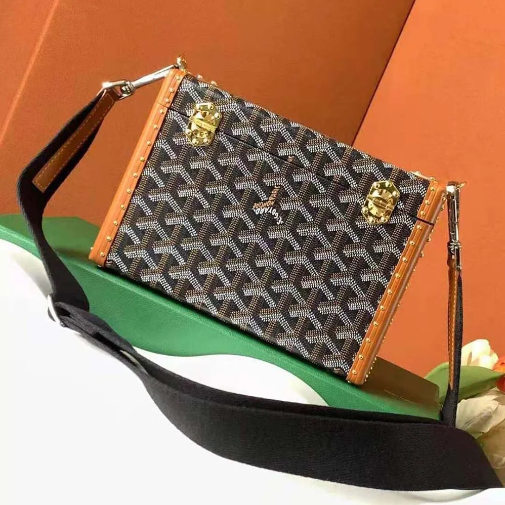Goyard Cassette Trunk Bag in Goyardine Canvas & Clamecy Cowhide for Women in Brown