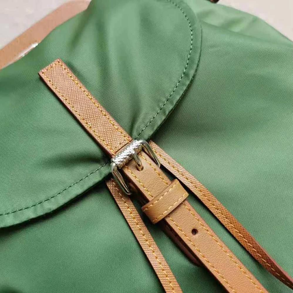 Prada Nylon and Saffiano Leather Backpack for Women in Green