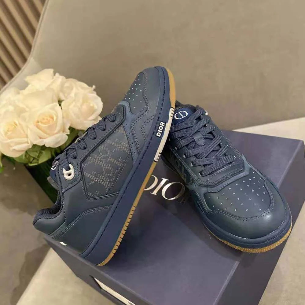 Dior World Tour B27 Low-Top Sneaker for Men in Navy Blue