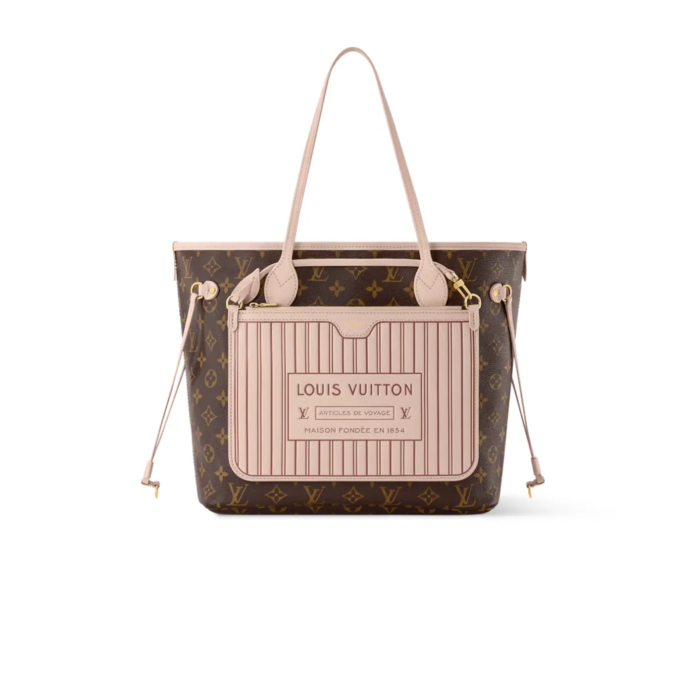 Louis Vuitton Neverfull Inside Out MM Tote Bag in Monogram Sand Gold Hardware