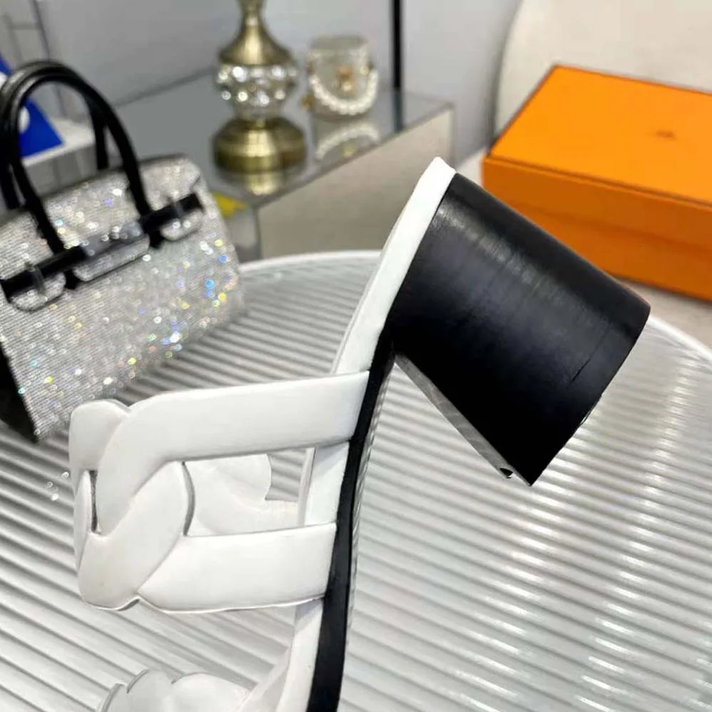 Hermes Gaby 60 Sandal in 6 cm High Heel for Women in White