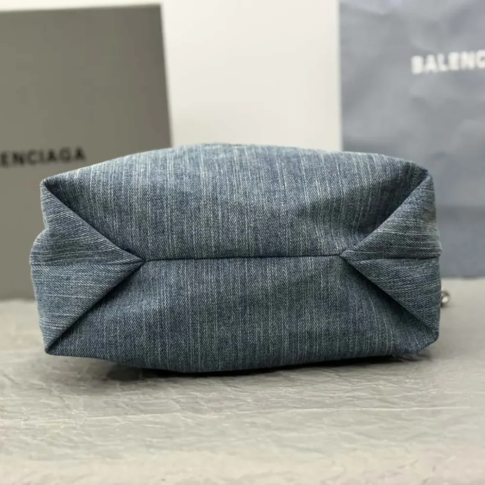 Balenciaga Crush Small Tote Bag Denim in Blue for Women Balenciaga Crush Small Tote Bag Denim in Blue for Women