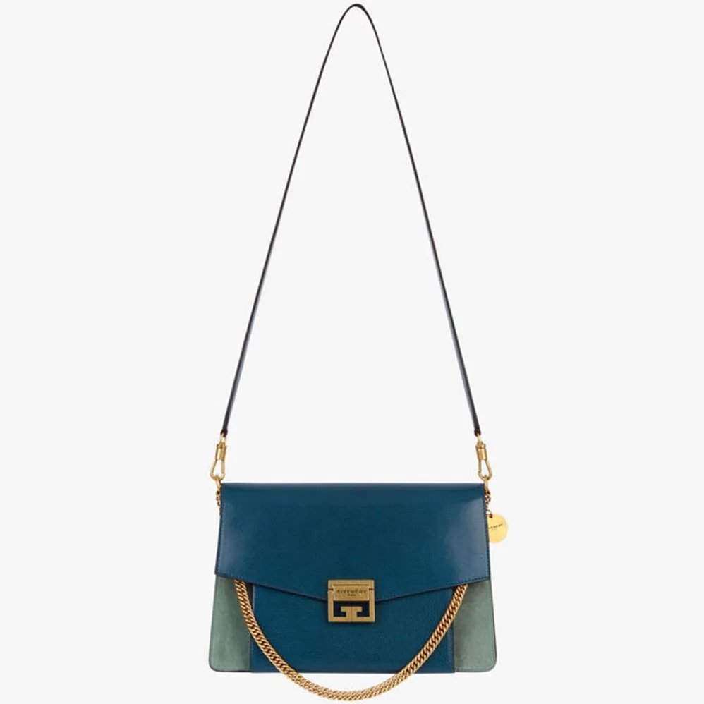 Givenchy Two-Toned Medium GV3 Bag Leather and Suede for Women in Blue Givenchy Two-Toned Medium GV3 Bag Leather and Suede for Women in Blue