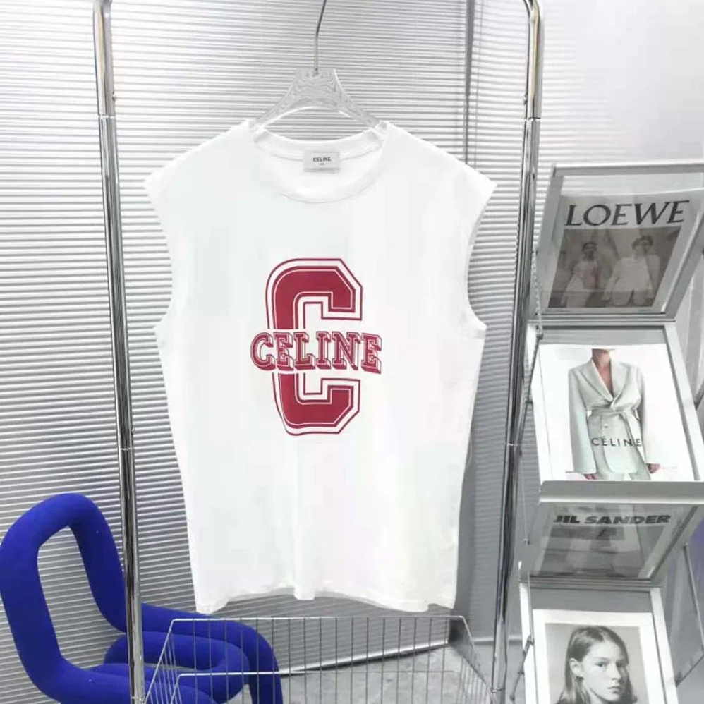 Celine C Cotton Jersey Tank Top for Men in White Celine C Cotton Jersey Tank Top for Men in White