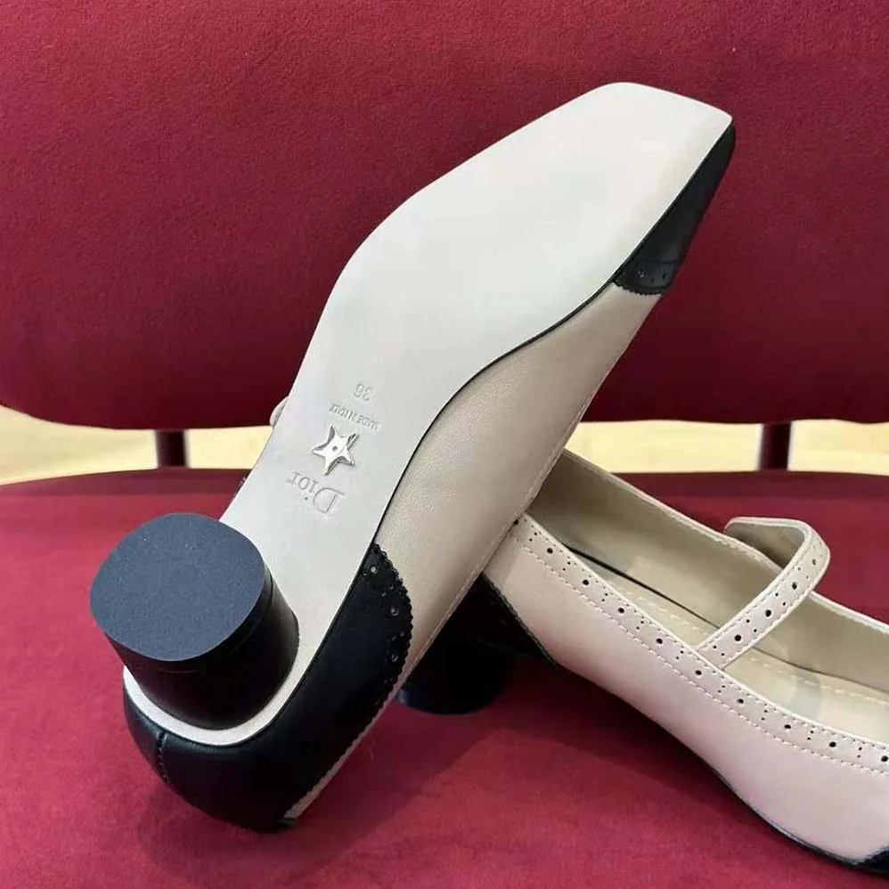 Dior Spectadior Ballet Pump Black and White Perforated Calfskin for Women Dior Spectadior Ballet Pump Black and White Perforated Calfskin for Women