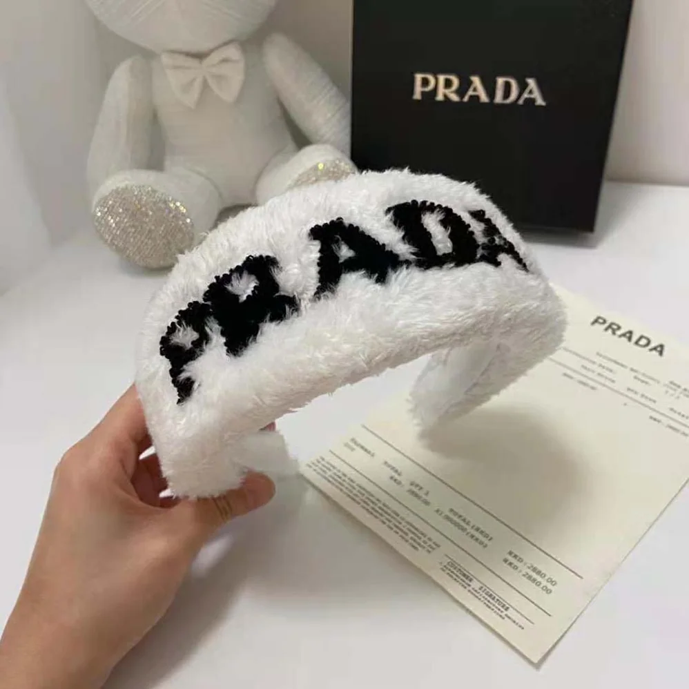 Prada Terrycloth Headband with A Beguiling Rounded Design for Women Prada Terrycloth Headband with A Beguiling Rounded Design for Women