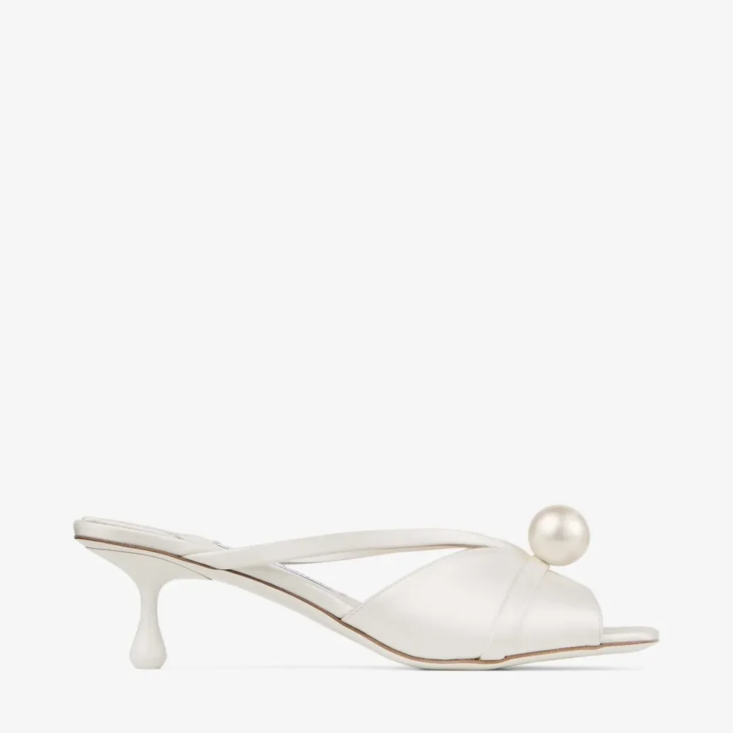 Jimmy Choo Siva Mule 50 Ivory/White SIVAMULE50AOD