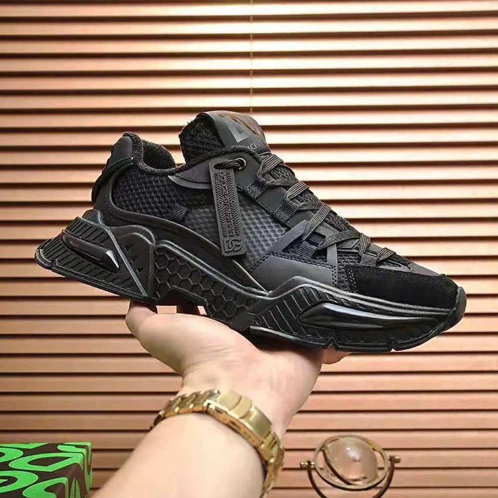 Dolce Gabbana D&G Mixed-Material Airmaster Sneakers for Unisex in Black Dolce Gabbana D&G Mixed-Material Airmaster Sneakers for Unisex in Black