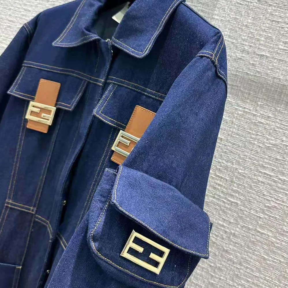 Fendi Blue Denim Jacket for Women Fendi Blue Denim Jacket for Women