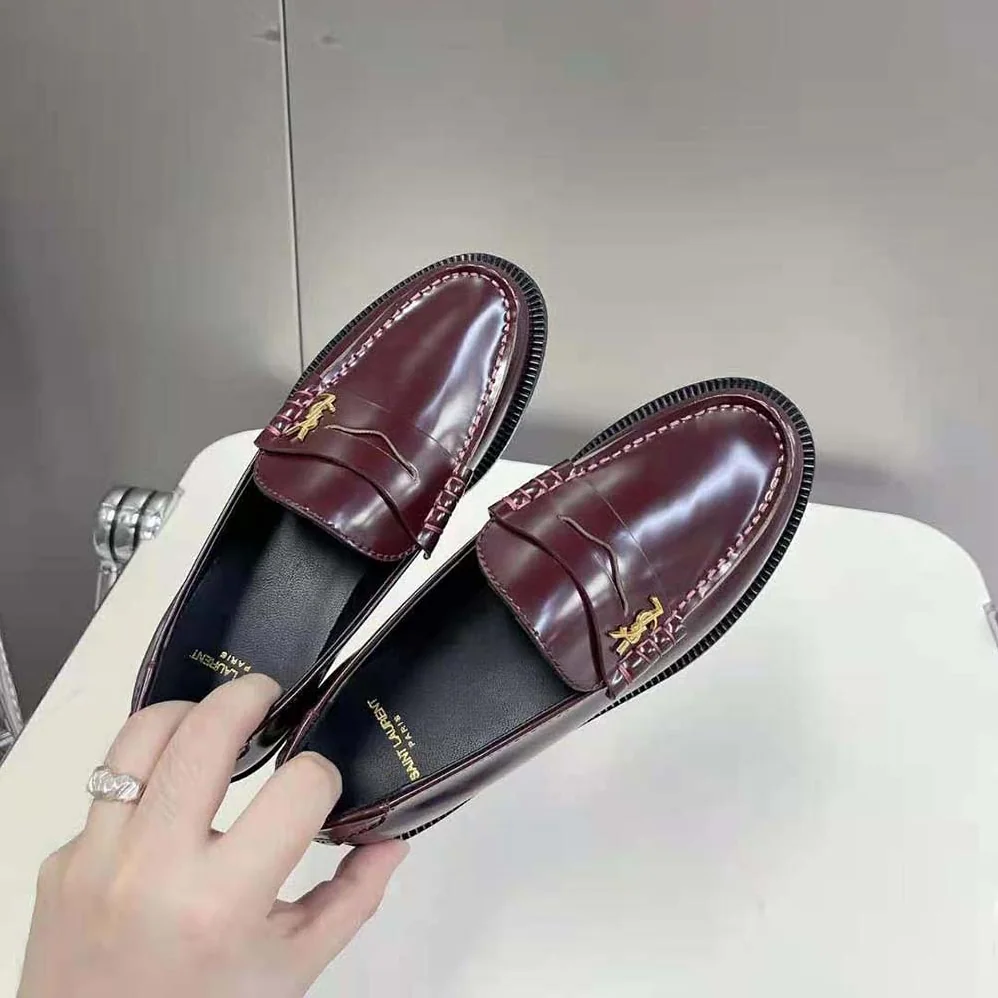 Celine Le Loafer Penny Slippers in Smooth Leather for Women in Maroon Celine Le Loafer Penny Slippers in Smooth Leather for Women in Maroon
