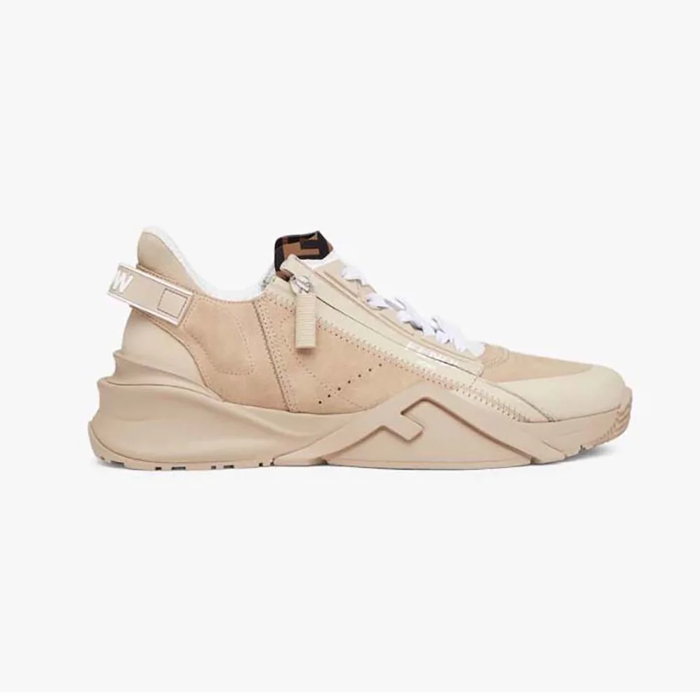 Fendi Flow Beige Suede Low for Men in Tops