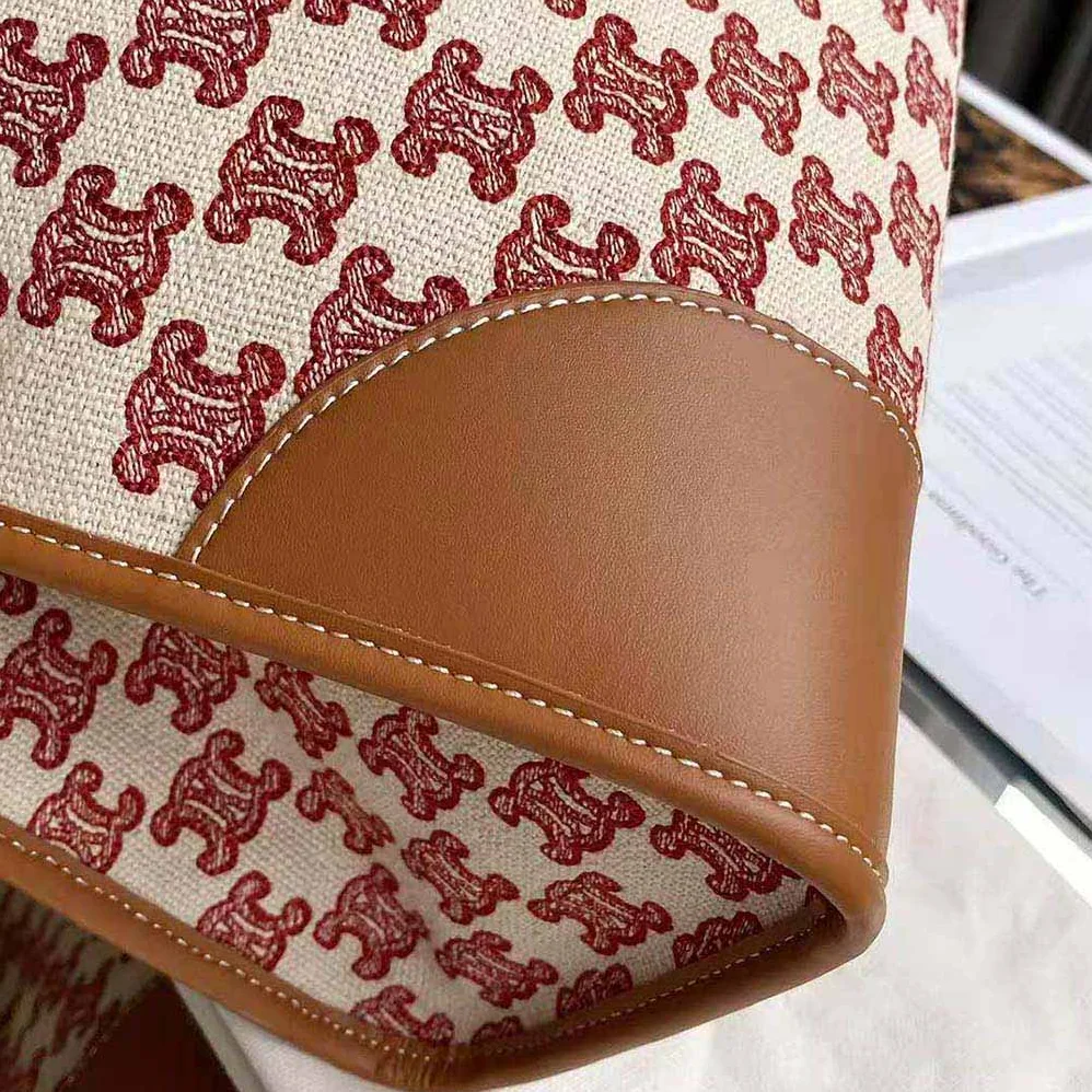 Celine Horizontal Cabas in Textile with Triomphe Embroidery for Women