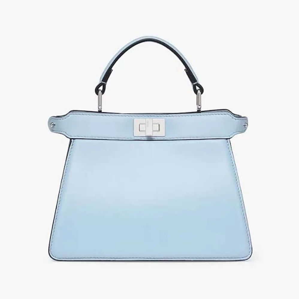 Fendi Peekaboo ISeeU Petite Light Blue Padded Nappa Leather Bag for Women Fendi Peekaboo ISeeU Petite Light Blue Padded Nappa Leather Bag for Women