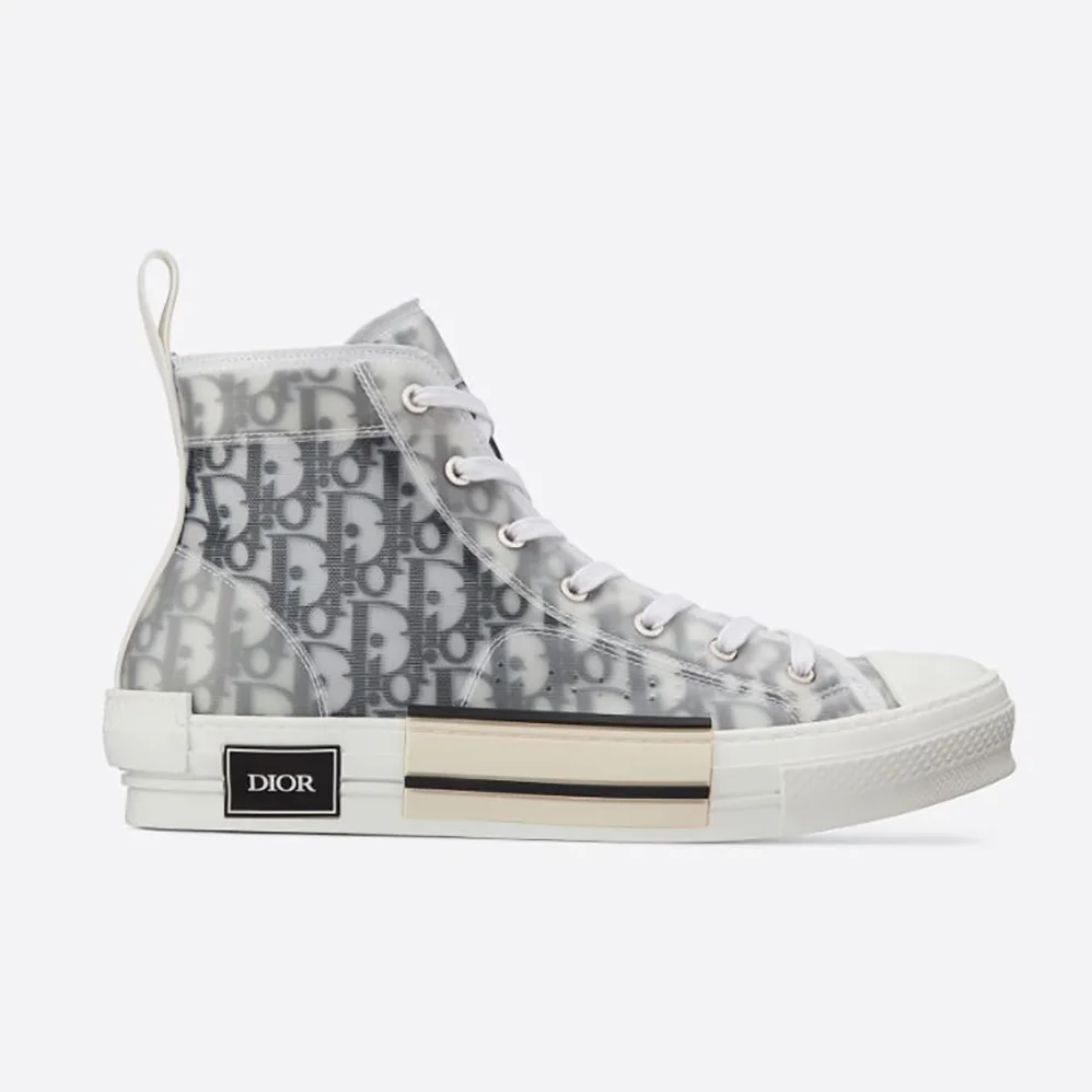 Dior B23 High-Top Sneaker White and Black Dior Oblique Canvas for Men
