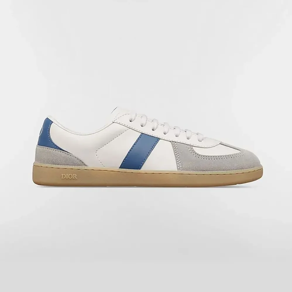 Dior B01 Matchpoint Sneaker Blue and White Smooth Calfskin with Gray Suede for Unisex