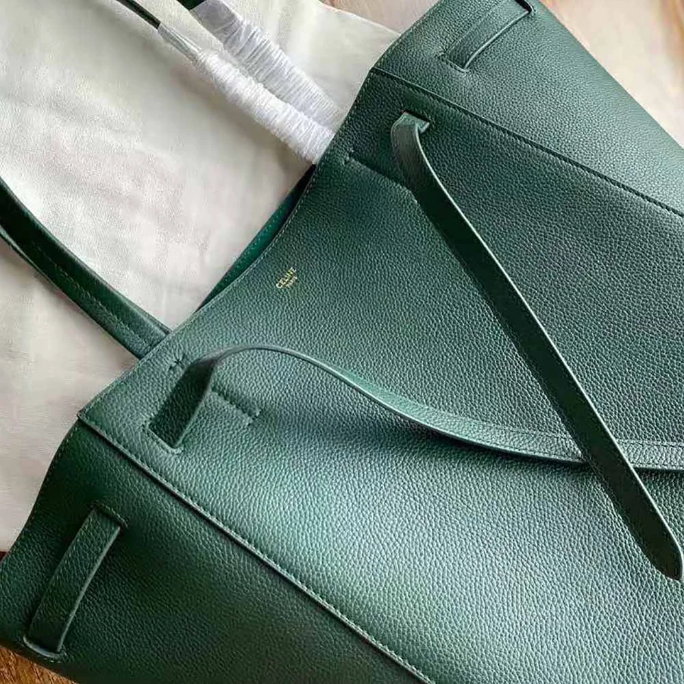 Celine Small Cabas Phantom in Soft Grained Calfskin for Women in Green