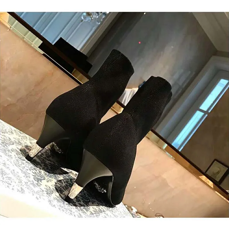 Prada Shoes Fabric Booties 55mm Heel for Women in Black