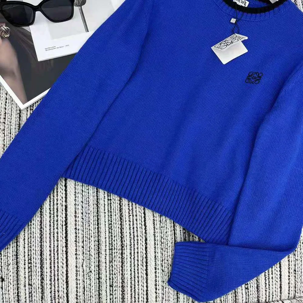 Loewe Sweater in Wool for Women in Blue Loewe Sweater in Wool for Women in Blue