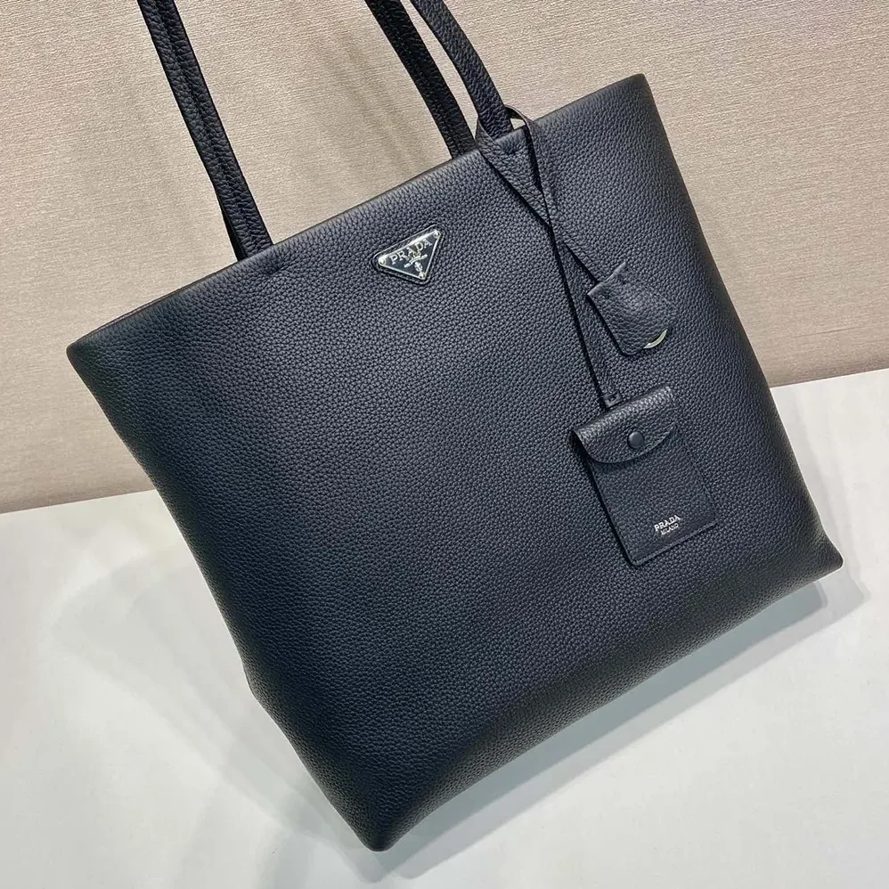 Prada Leather Tote for Unisex in Black Prada Leather Tote for Unisex in Black