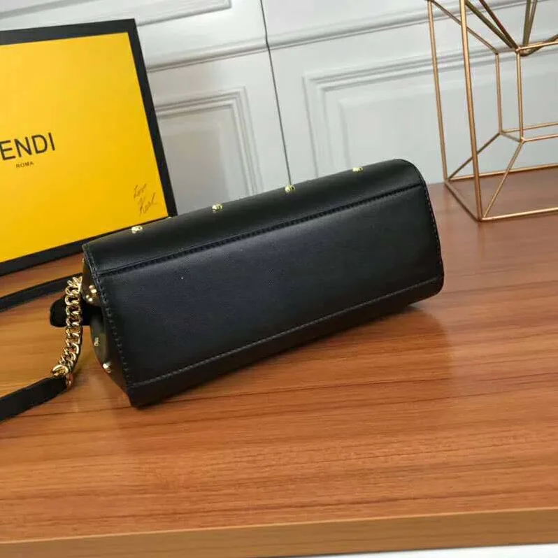 Fendi Peekaboo XS Leather Mini-Bag for Women in Black Fendi Peekaboo XS Leather Mini-Bag for Women in Black