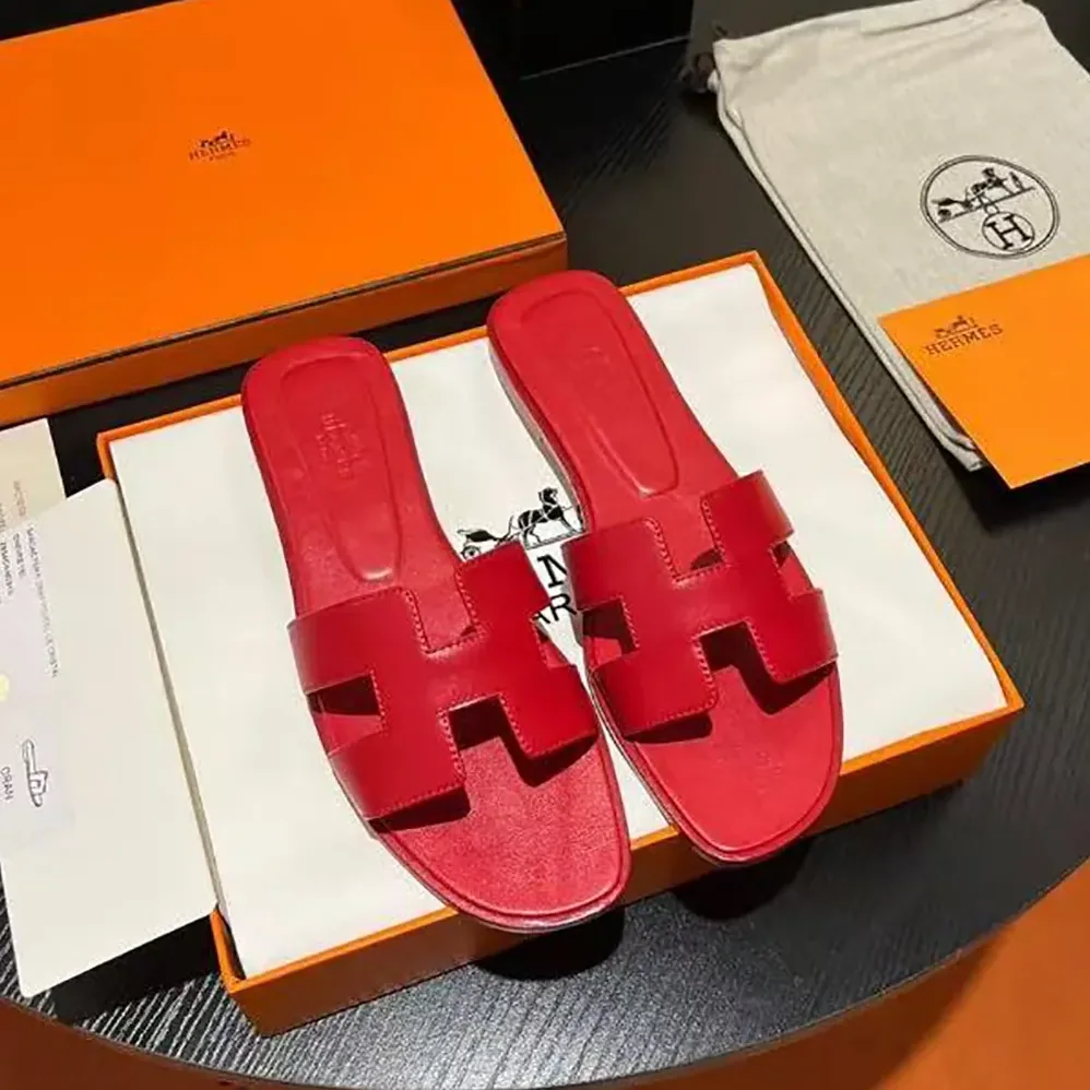 Hermes Oran Sandal for Women in Red Hermes Oran Sandal for Women in Red