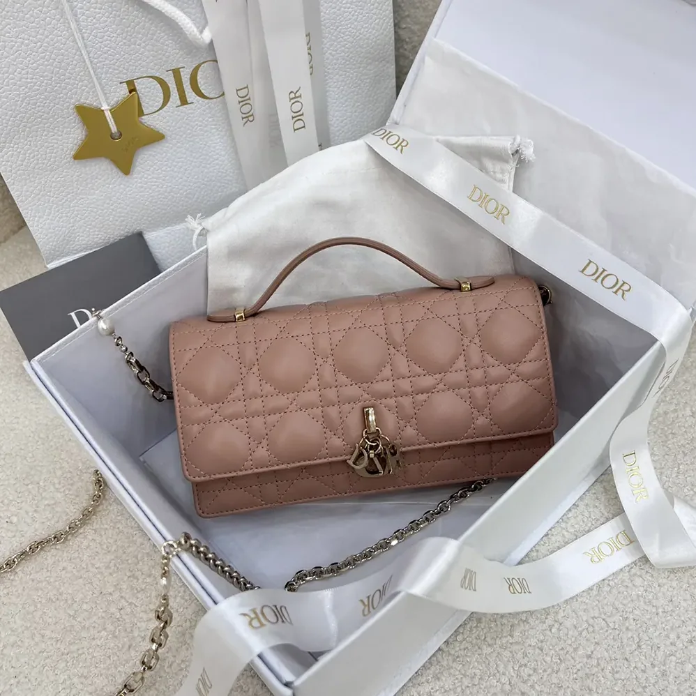 Dior My Dior Mini Bag Rose des Vents Cannage Lambskin for Women Dior My Dior Mini Bag Rose des Vents Cannage Lambskin for Women