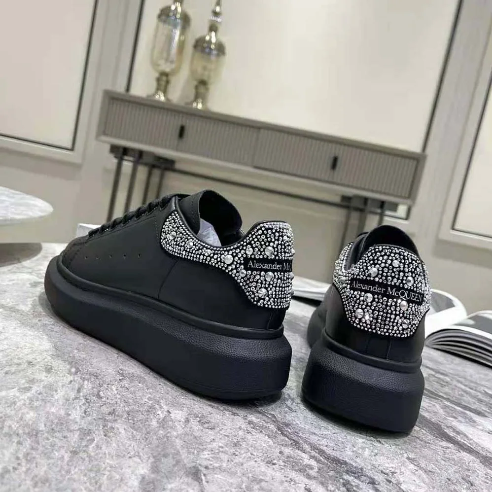 Alexander Mcqueen Oversized Sneaker Black Smooth Calf Leather for Women